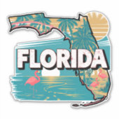 Retro Florida Sticker (Voorkant)