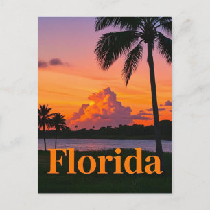 Retro Florida Sunset: een paradijs Briefkaart