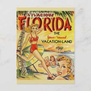 Retro Florida Vacation Briefkaart