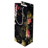 retro florpatroon wijn cadeautas (Voorkant Gekanteld)