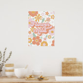 Retro Flower Child floral Poster (Keuken)