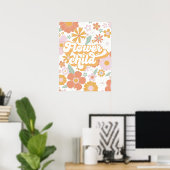 Retro Flower Child floral Poster (Thuiskantoor)