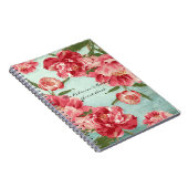 Retro Flower Chintz Peonies Persoonlijk Notitieboek (Rechterzijde)