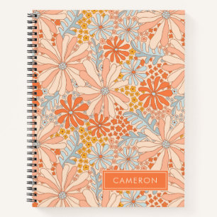 Retro Flower Garden Pattern Notitieboek