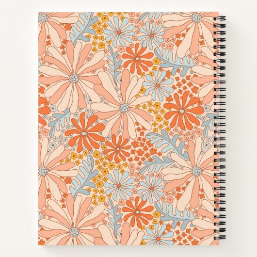 Retro Flower Garden Pattern Notitieboek (Achterkant)