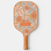 Retro Flower Garden Pattern Pickleball Paddle (Voorkant)
