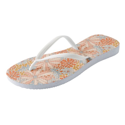 Retro Flower Garden Pattern Teenslippers (Schuin)