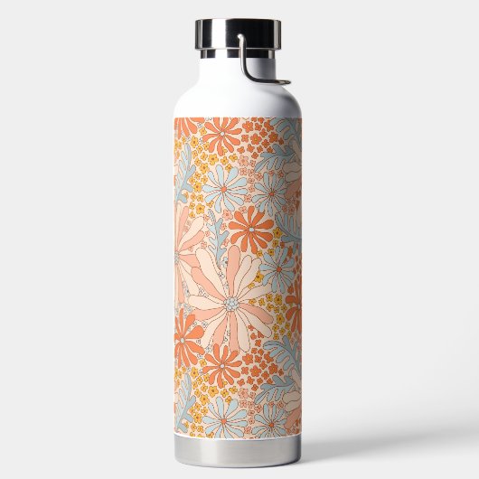 Retro Flower Garden Pattern Waterfles (Links)