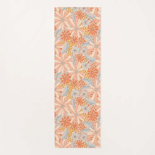 Retro Flower Garden Pattern Yogamat (Voorkant)