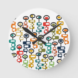 Retro Flower Garden Ronde Klok