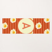 Retro Flower Monogram Yogamat (Achterkant (horizontaal))