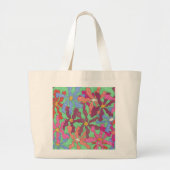 Retro Flower Pattern Boho Design Grote Tote Bag (Voorkant)