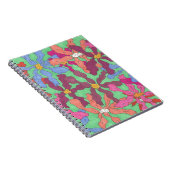 Retro Flower Pattern Boho Design Notitieboek (Rechterzijde)