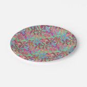 Retro Flower Pattern Boho Design Papieren Bordje (Gekanteld)