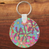 Retro Flower Pattern Boho Design Sleutelhanger (Voorkant)