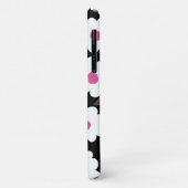 Retro Flower Pattern in White op Black Case-Mate iPhone Case (Achterkant/links)