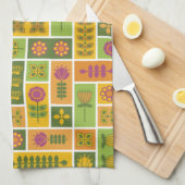 Retro Flower Pattern Kitchen Towel Theedoek (Quarter Fold)