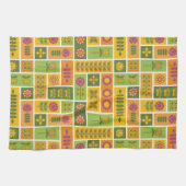 Retro Flower Pattern Kitchen Towel Theedoek (Horizontaal)
