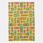 Retro Flower Pattern Kitchen Towel Theedoek (Verticaal)