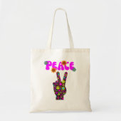 Retro Flower Peace Sign Tote Bag (Voorkant)