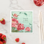  Retro Flower Peony Couples Shower Decor Servetten (Insitu)