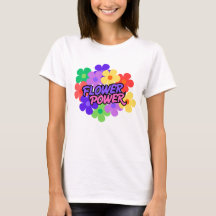 Retro Flower Power 60s 70s Bloemige Slogan T-Shirt