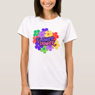 Retro Flower Power 60s 70s Bloemige Slogan T-Shirt