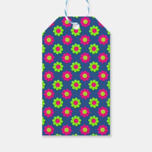 Retro Flower Power Cadeaulabel (Voorkant)