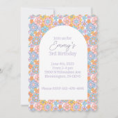Retro Flower Power Groovy-uitnodiging Kaart (Voorkant)