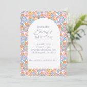 Retro Flower Power Groovy-uitnodiging Kaart (Staand voorkant)