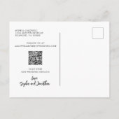 Retro Flower Power QR Code Weddenschap Save the Da Aankondigingskaart (Achterkant)