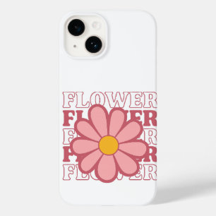 Retro Flower Power –  Roze Daisy Case-Mate iPhone 14 Hoesje