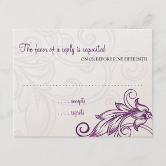 Retro Flower-reactiekaart RSVP Kaartje