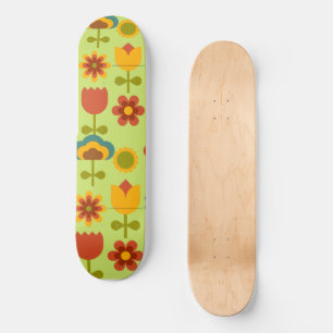 Retro Flower Skateboard Deck - Skateboard