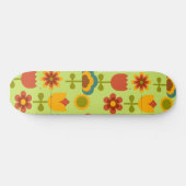 Retro Flower Skateboard Deck - Skateboard (Horizontaal)