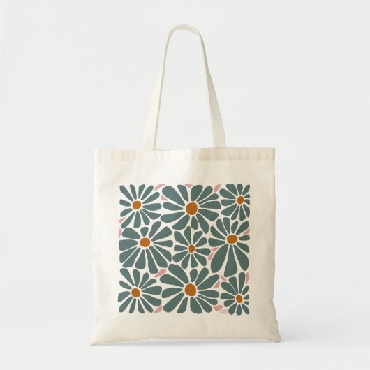 Retro Flower van Mossy Moose Prints Tote Bag (Voorkant)