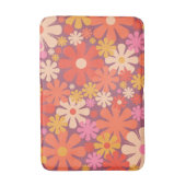 Retro Flowers 60s 70s Aesthetisch Floral Pattern Badmat (Voorkant Verticaal)