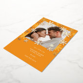 RETRO FLOWERS BEWAAR DE DATUM FOLIE UITNODIGING (Gedraaid)