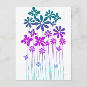 Retro Flowers Briefkaart