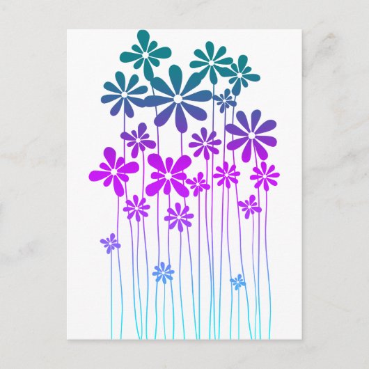 Retro Flowers Briefkaart (Voorkant)