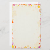 Retro Flowers Briefpapier (Voorkant / Achterkant)