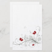 Retro Flowers Briefpapier (Voorkant / Achterkant)