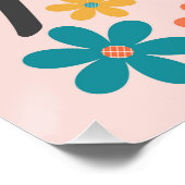 Retro Flowers Butterfly Wall Poster Art (Coin)