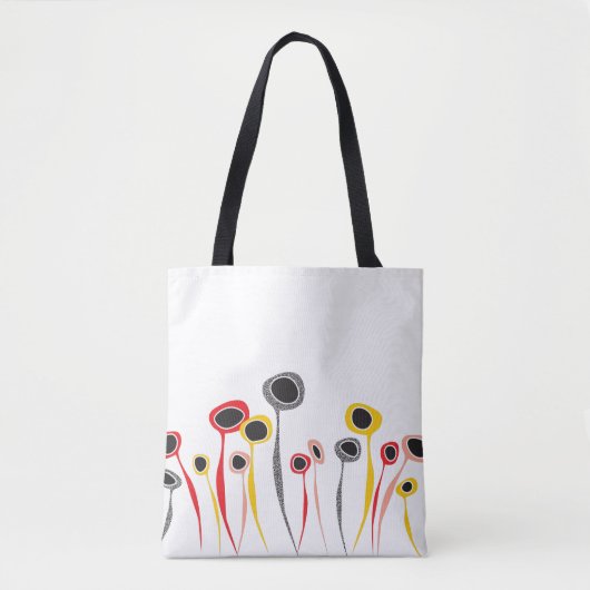 Retro Flowers Canvas tas (Voorkant)