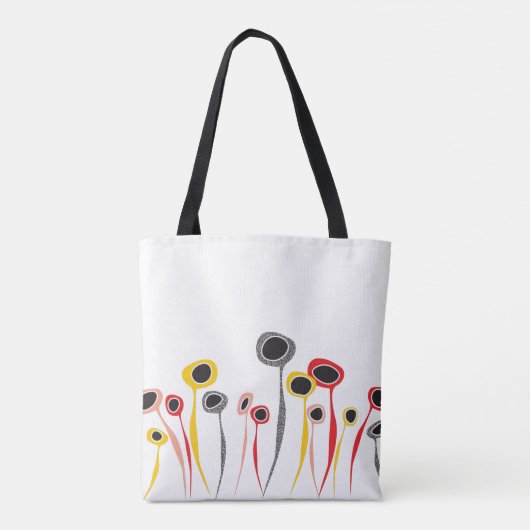 Retro Flowers Canvas tas (Achterkant)