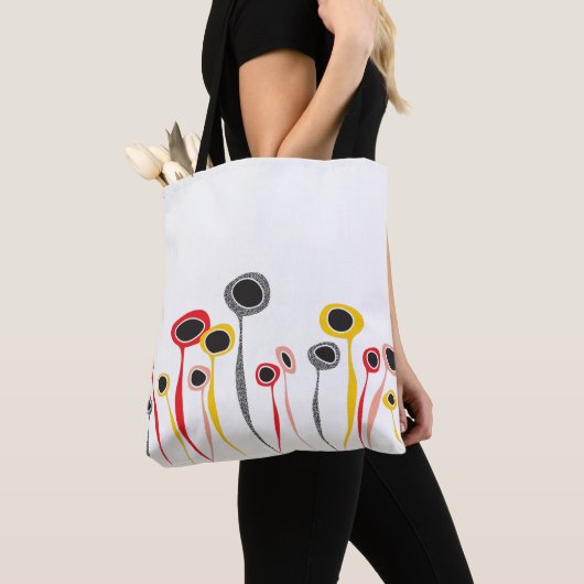 Retro Flowers Canvas tas (Dichtbij)