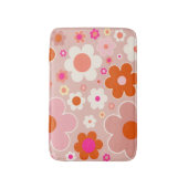 Retro Flowers doorhalen Oranje doornhaai Badmat (Voorkant Verticaal)