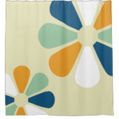 Retro Flowers Douchegordijn (Voorkant)