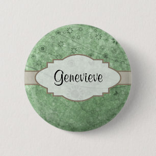 Retro Flowers en Butterflies Aqua.png Ronde Button 5,7 Cm