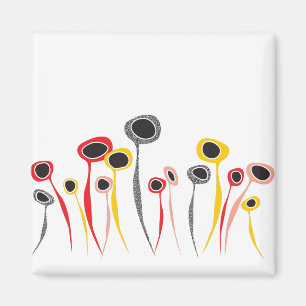 Retro Flowers Magnet Magneet
